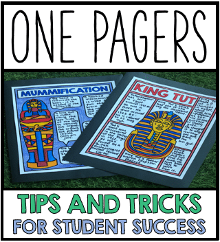 One Pager Activities – Top Tips