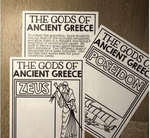 greek mythology research project middle school