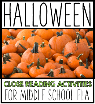 Halloween close reading activities for middle school