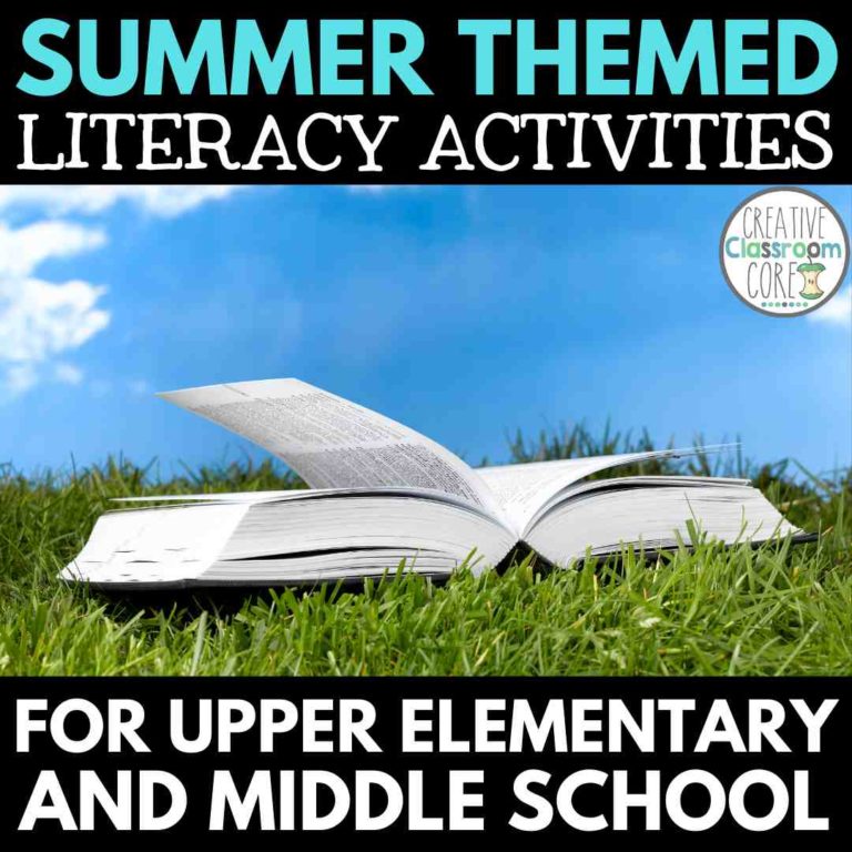 Summer themed literacy activities for upper elementary and middle school