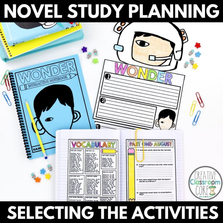 How to Plan a novel study: Choosing the Activities