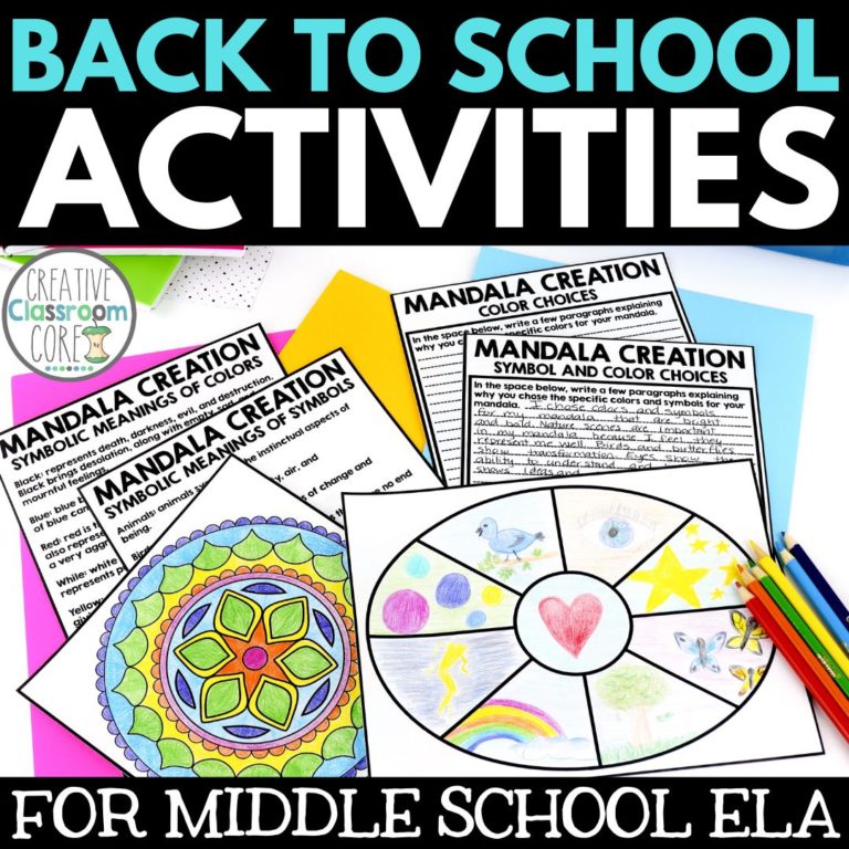 5 back to school Activities for middle school ELA