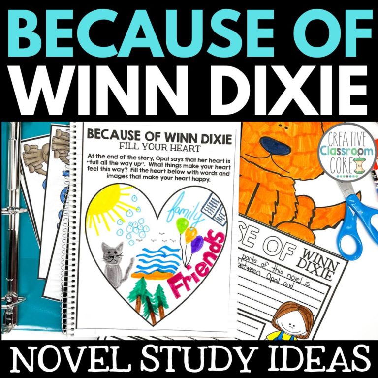 Because of Winn Dixie Novel Study Ideas