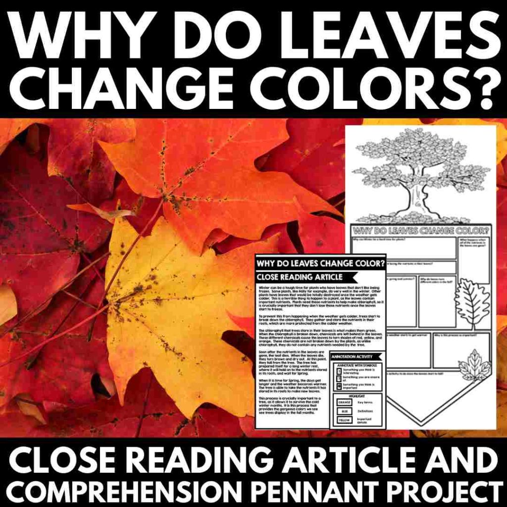 Fall close reading activities
