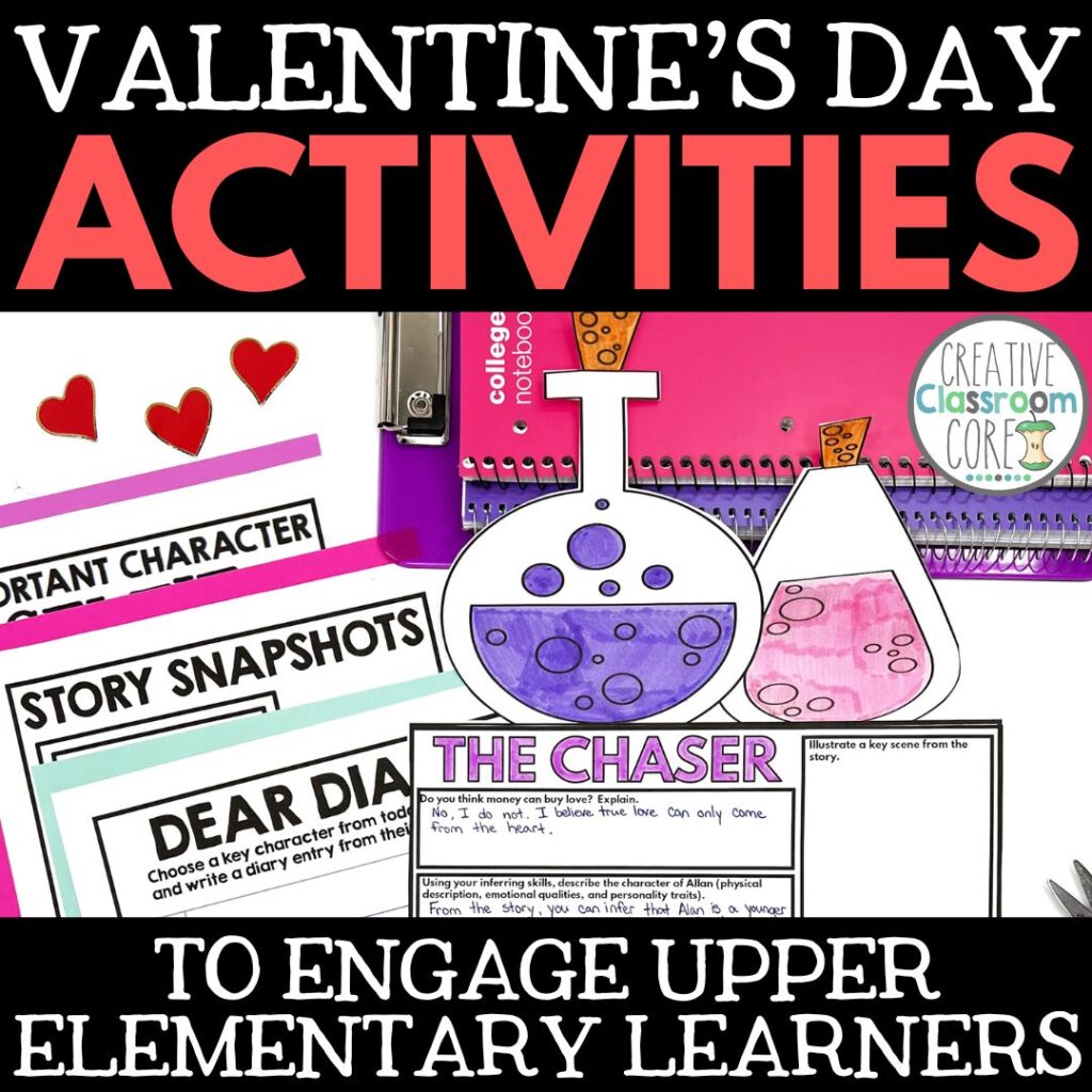 Valentine's Day activities for upper elementary students.