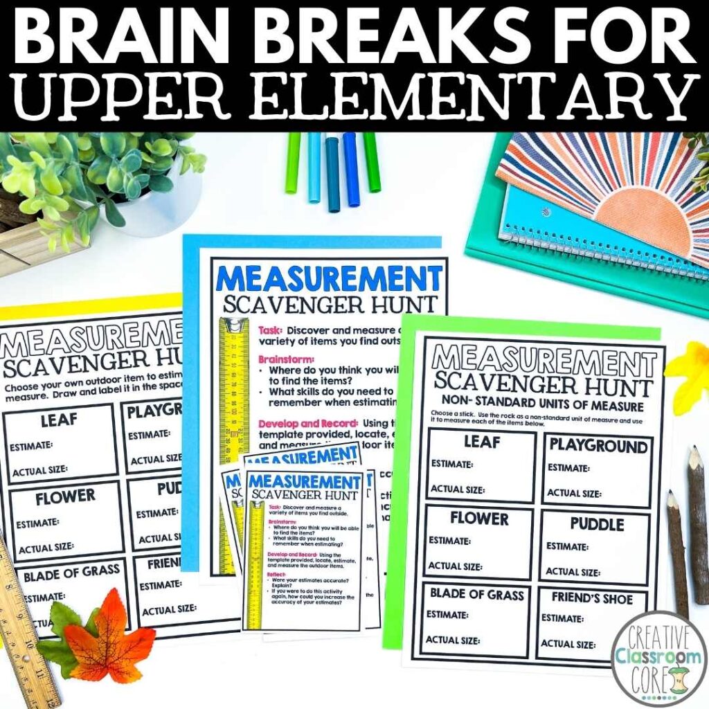 Activities for upper elementary students that provide a much-needed Brain Break.