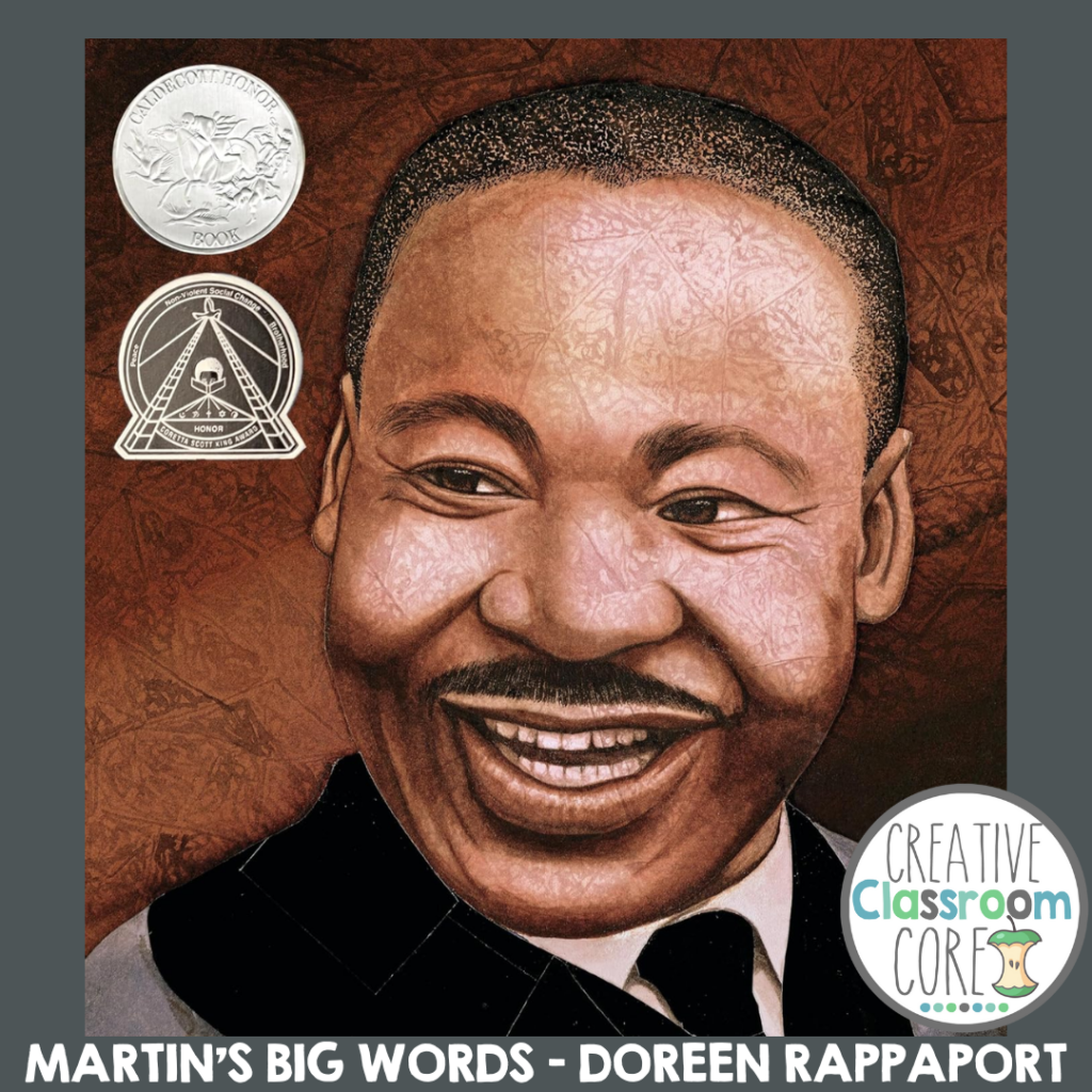 The illustrated cover of "Martin's Big Words" by Doreen Rappaport, a cherished picture book, features a smiling man proudly displaying award medals. This vibrant portrayal celebrates Black History Month by honoring influential figures and their powerful messages.