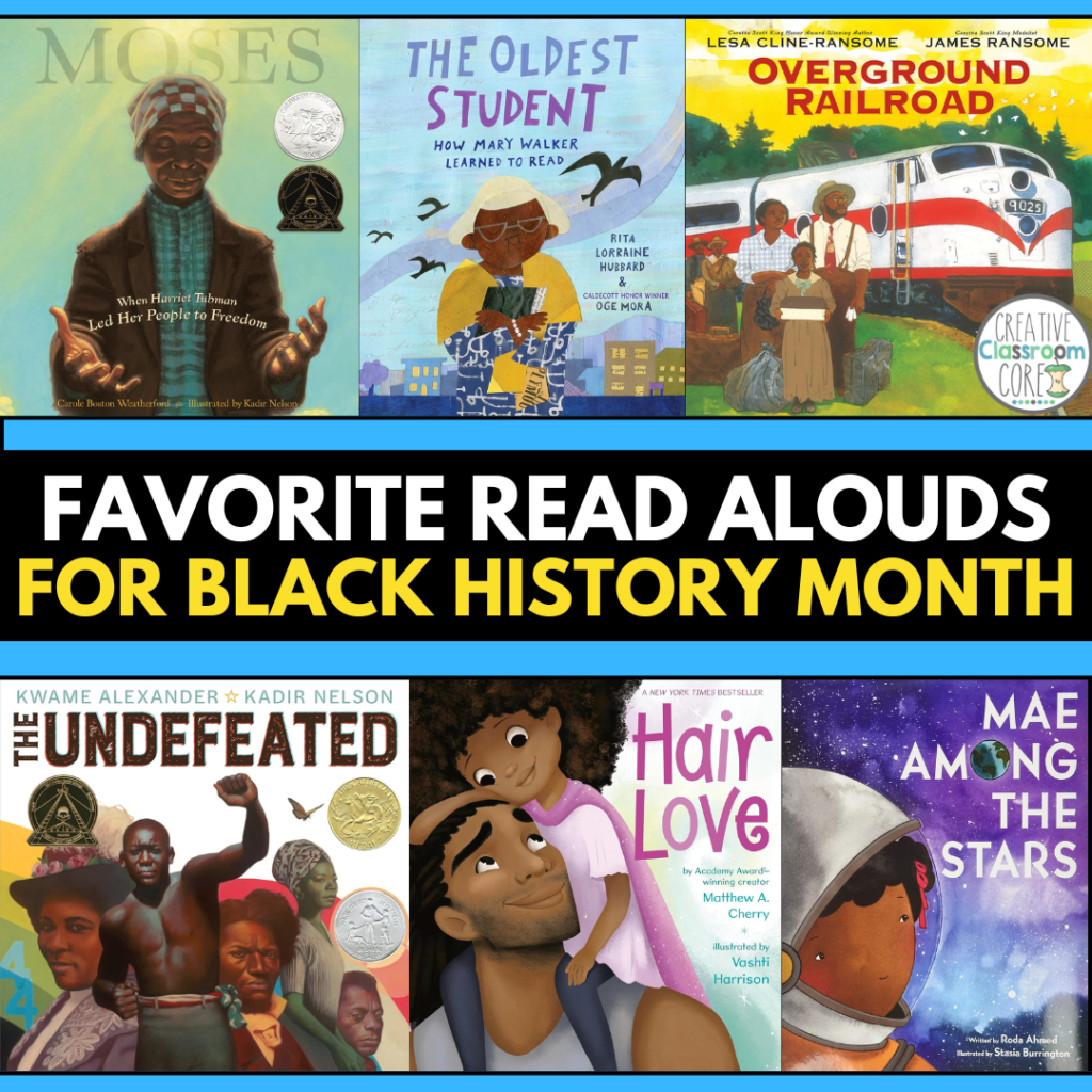 Discover captivating picture books for Black History Month, including "Moses," "The Oldest Student," "Overground Railroad," "The Undefeated," "Hair Love," and "Mae Among the Stars.