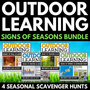 Outdoor Learning Signs of Seasons Bundle offers a Wildlife Education experience with fall, winter, summer, and spring scavenger hunts. Perfect for classroom activities and celebrating World Wildlife Day.